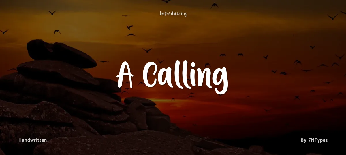 A Calling font preview