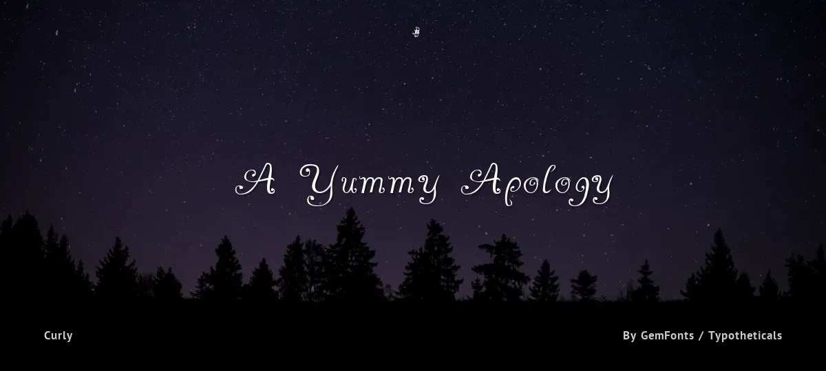 A Yummy Apology font preview