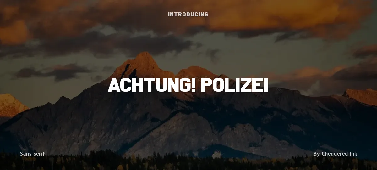 Achtung! Polizei font preview