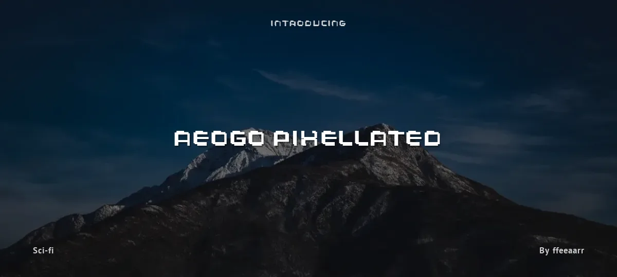 Aeogo Pixellated font preview
