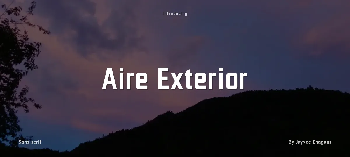 Aire Exterior font preview
