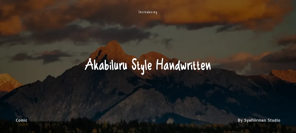 Akabiluru Style Handwritten font preview