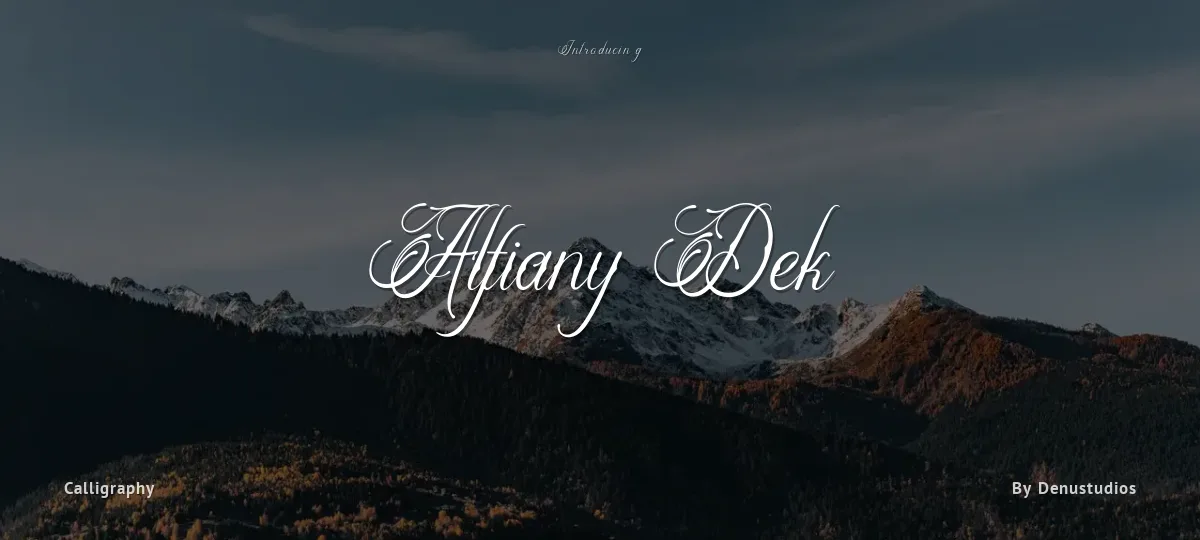 Alfiany Dek font preview