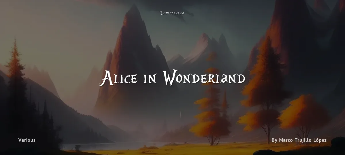 Alice in Wonderland font preview