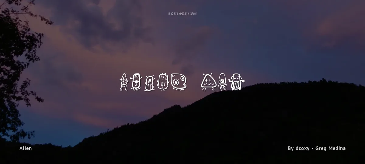 Alien dco font preview