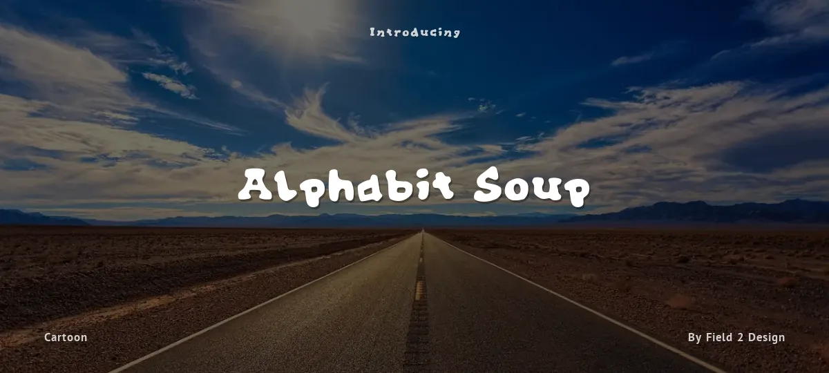 Alphabit Soup font preview