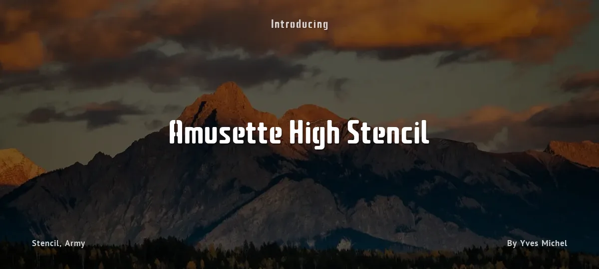 Amusette High Stencil font preview
