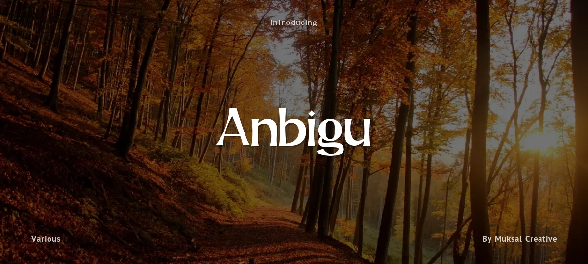 Anbigu font preview