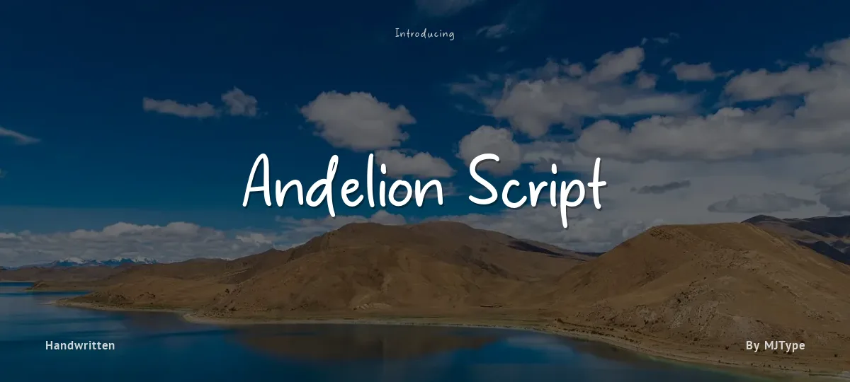 Andelion Script font preview