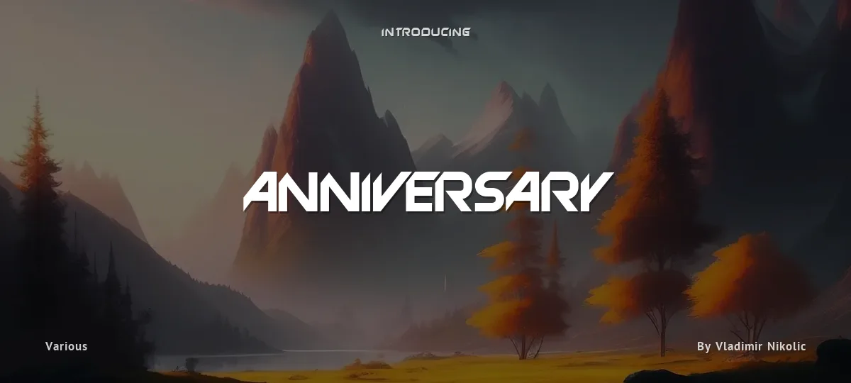 Anniversary font preview