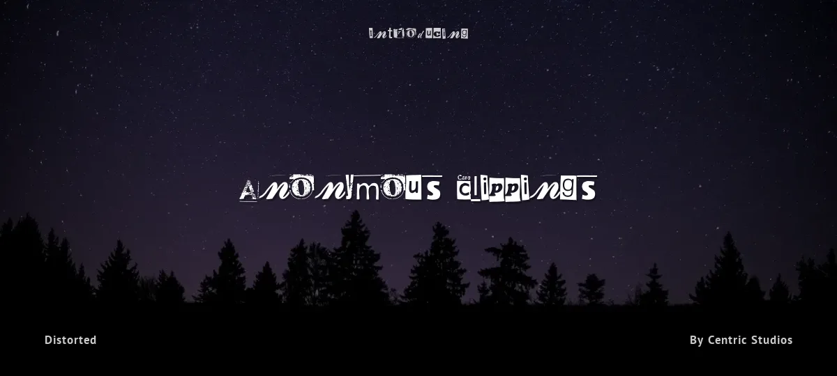 Anonymous Clippings font preview