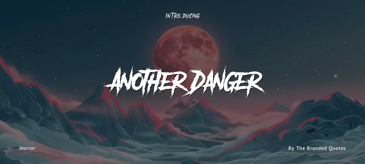 Another Danger font preview