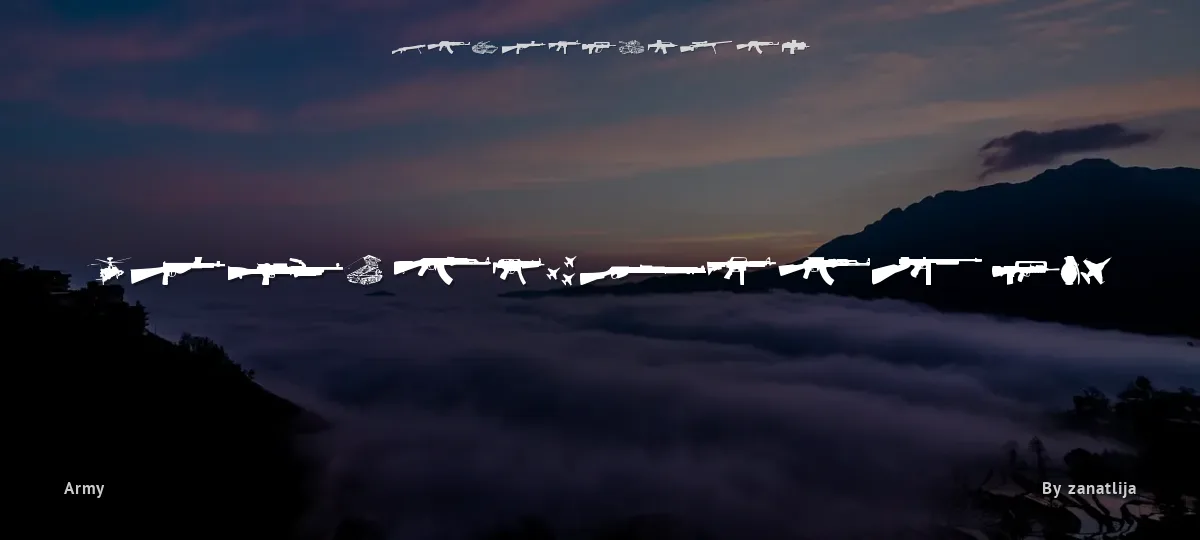 Army Weapons TFB font preview