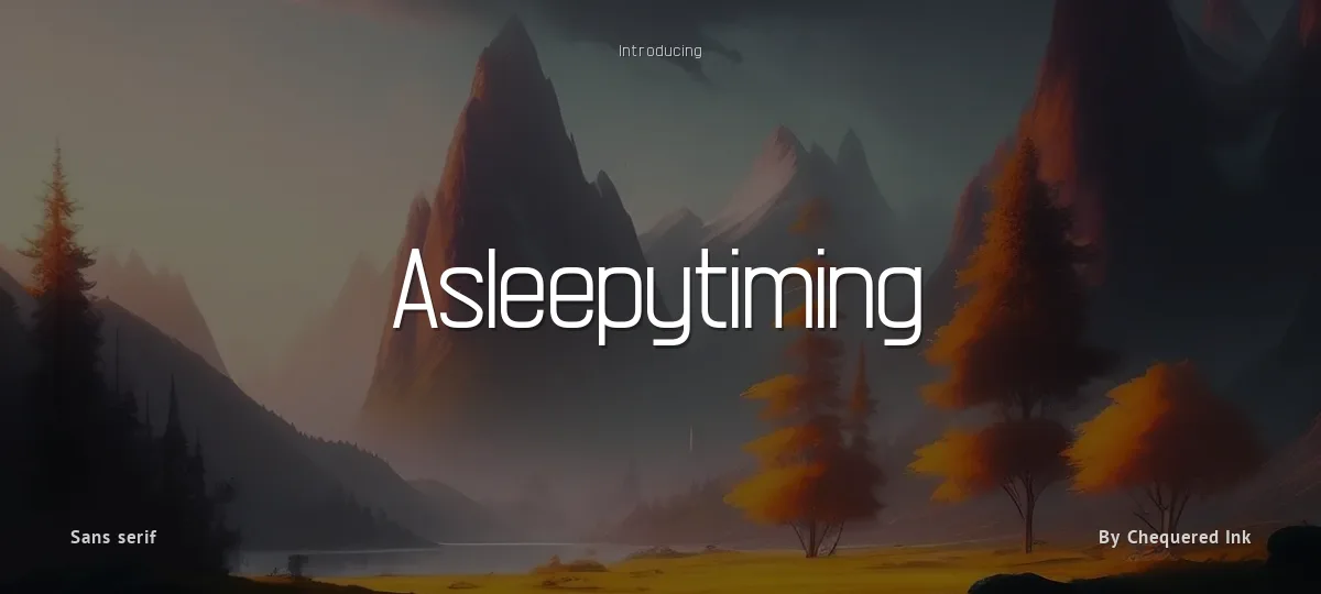Asleepytiming font preview