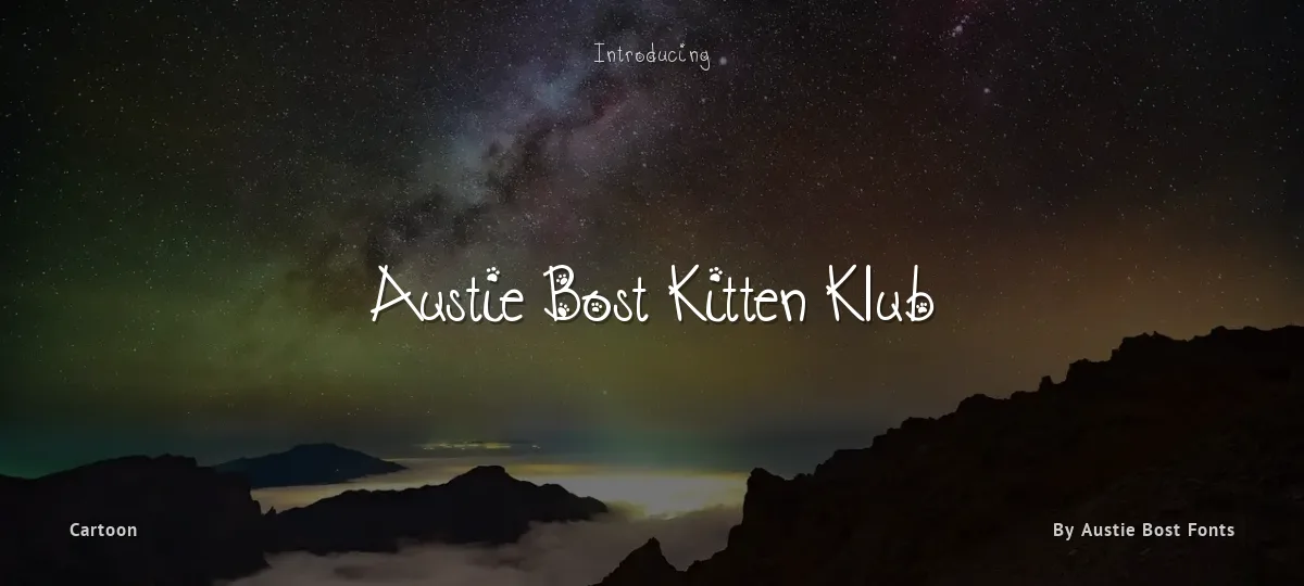 Austie Bost Kitten Klub font preview