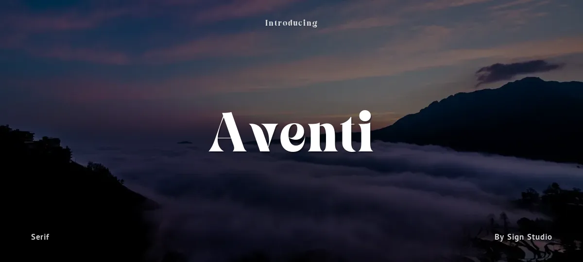 Aventi font preview