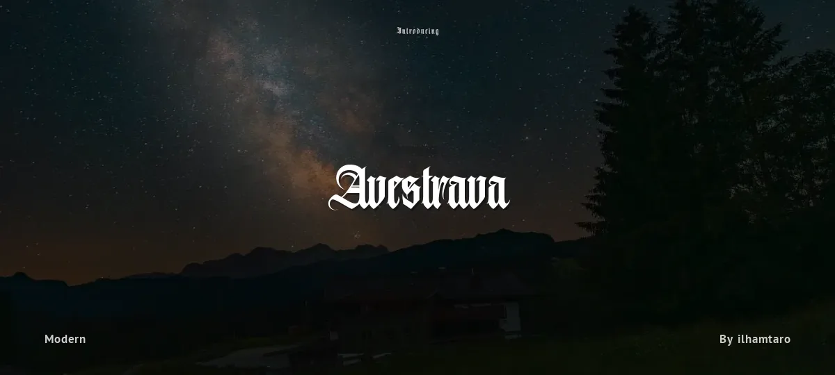 Avestrava font preview