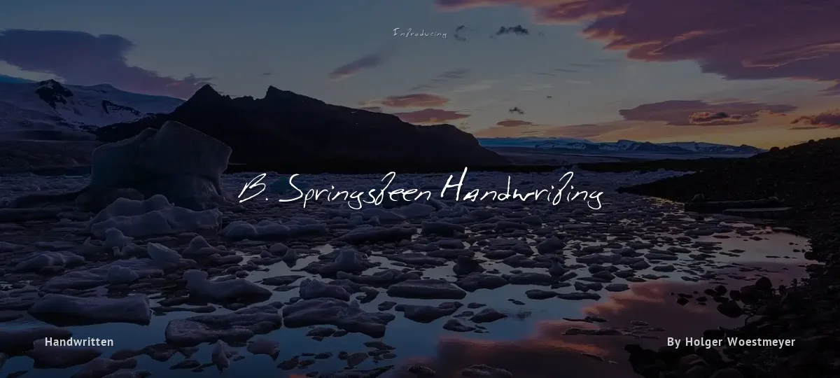 B. Springsteen Handwriting font preview
