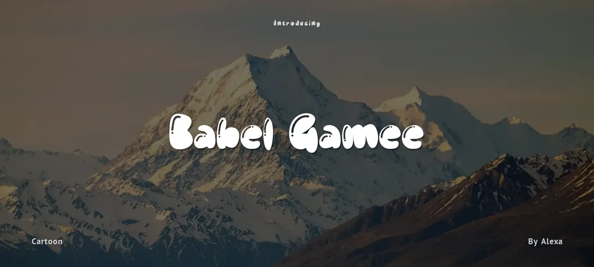 Babel Gamee font preview