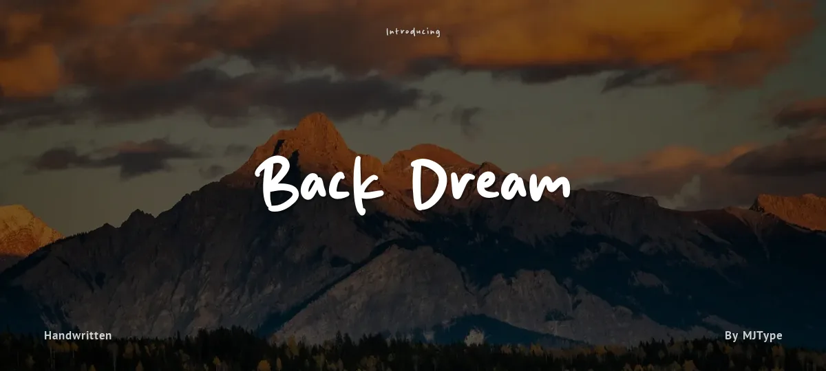 Back Dream font preview