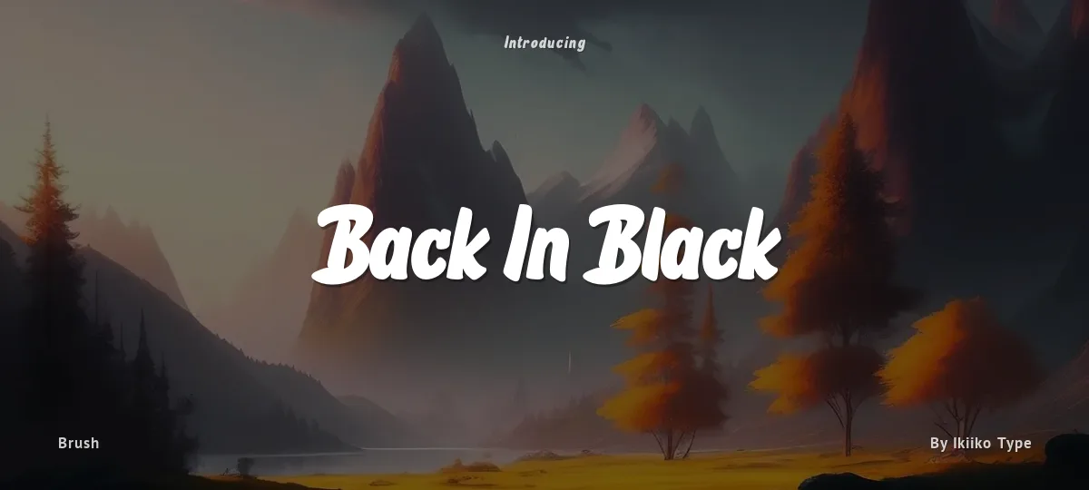 Back In Black font preview