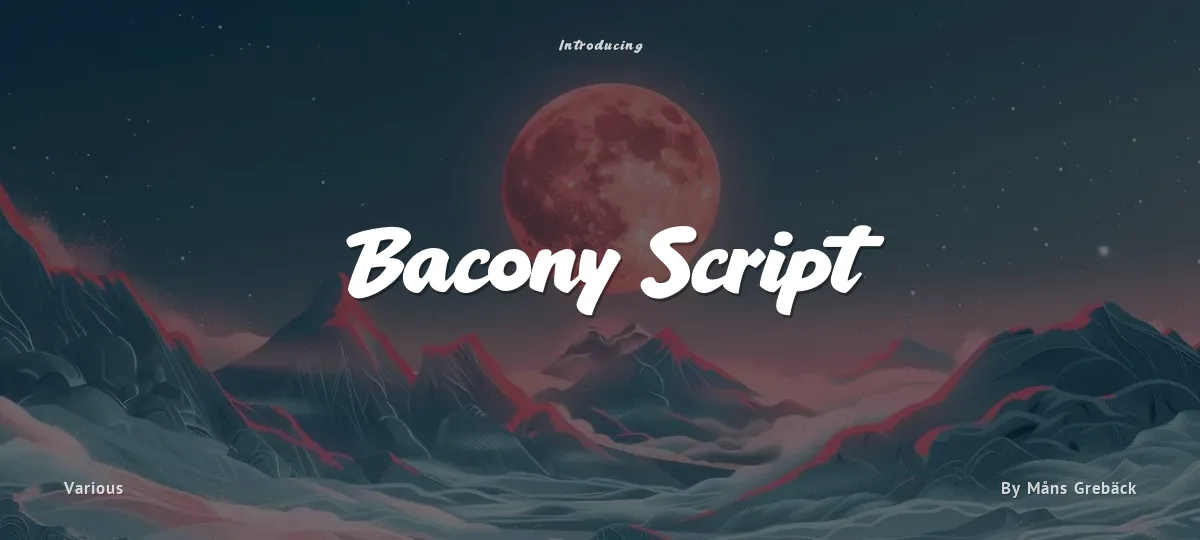 Bacony Script font preview