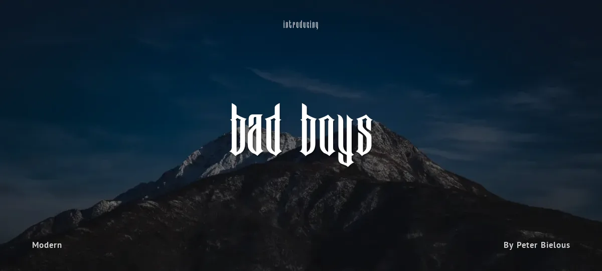 Bad Boys font preview