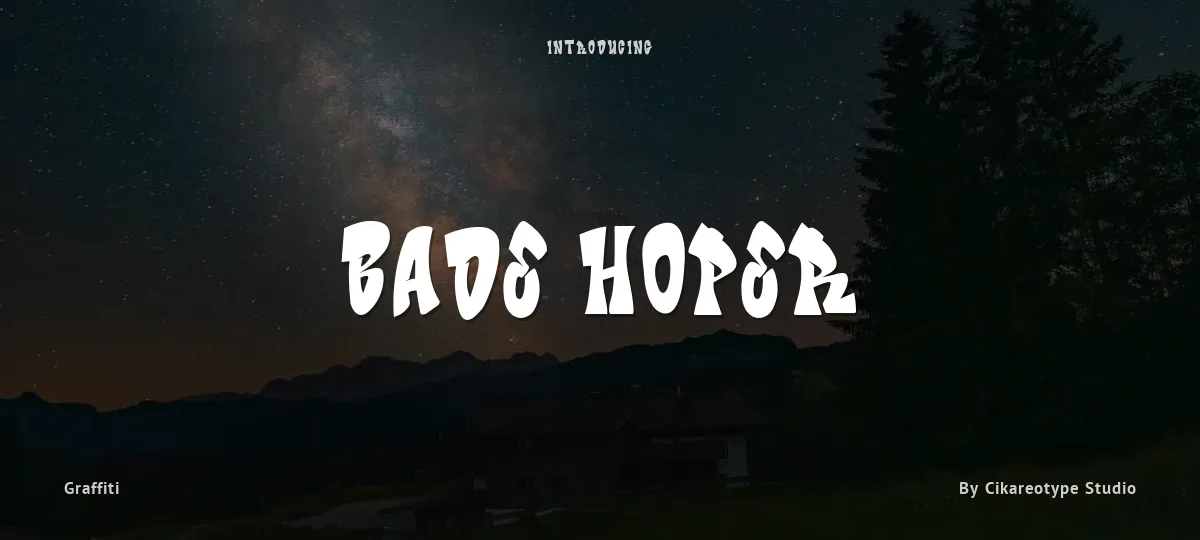 Bade Hoper font preview