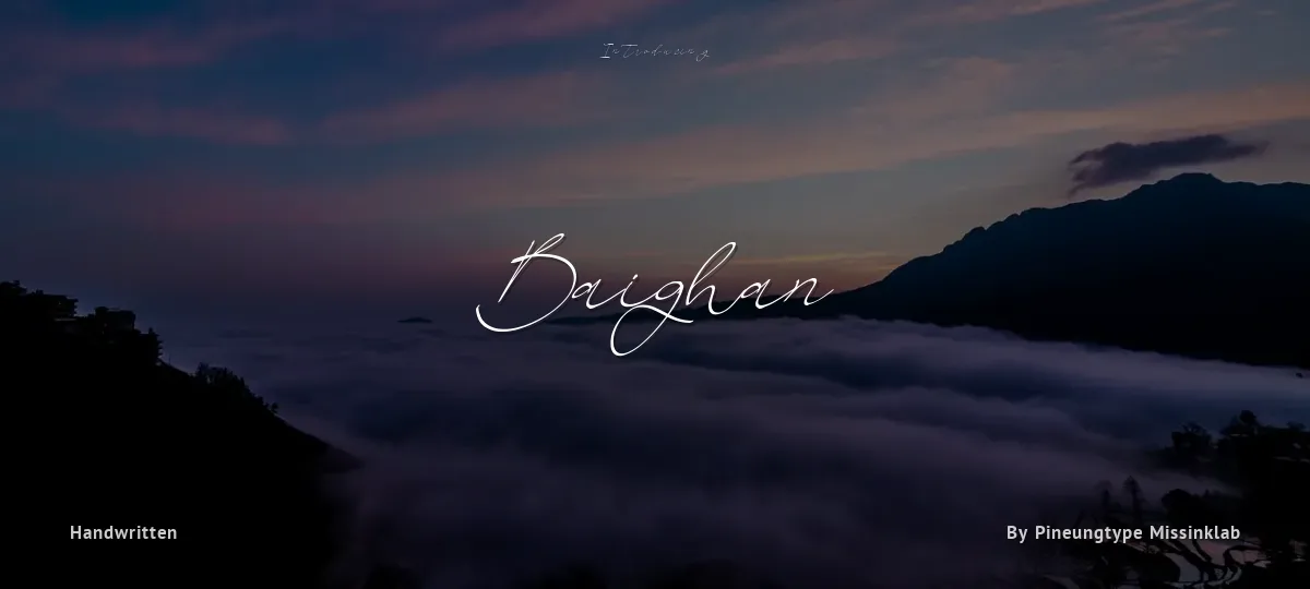 Baighan font preview