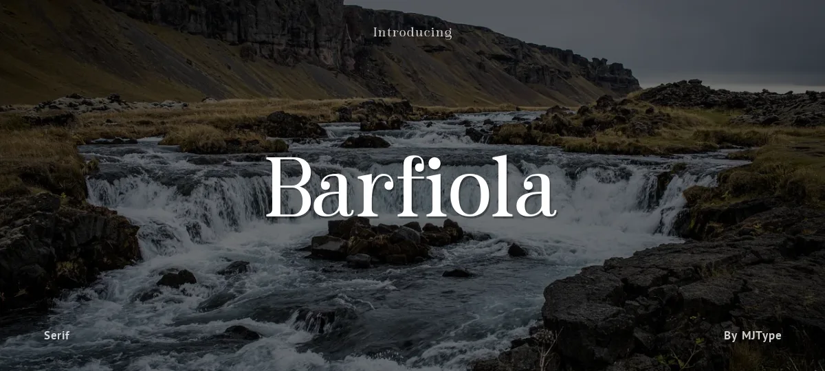 Barfiola font preview