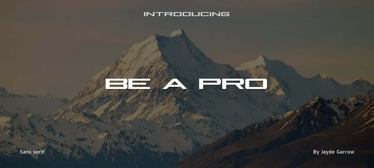 Be A Pro font preview