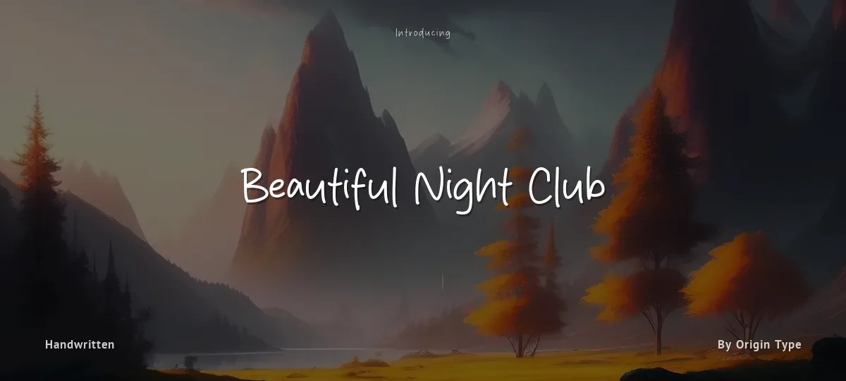Beautiful Night Club font preview