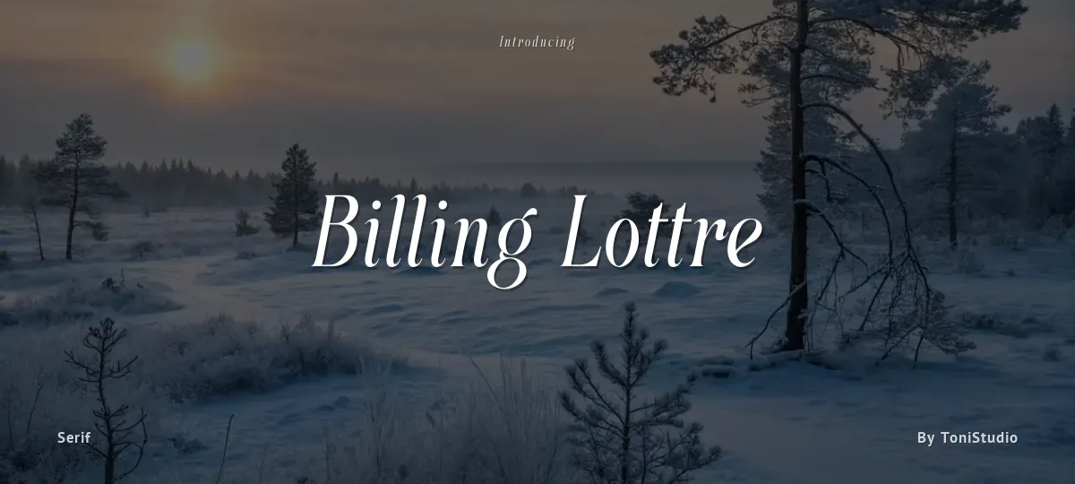 Billing Lottre font preview