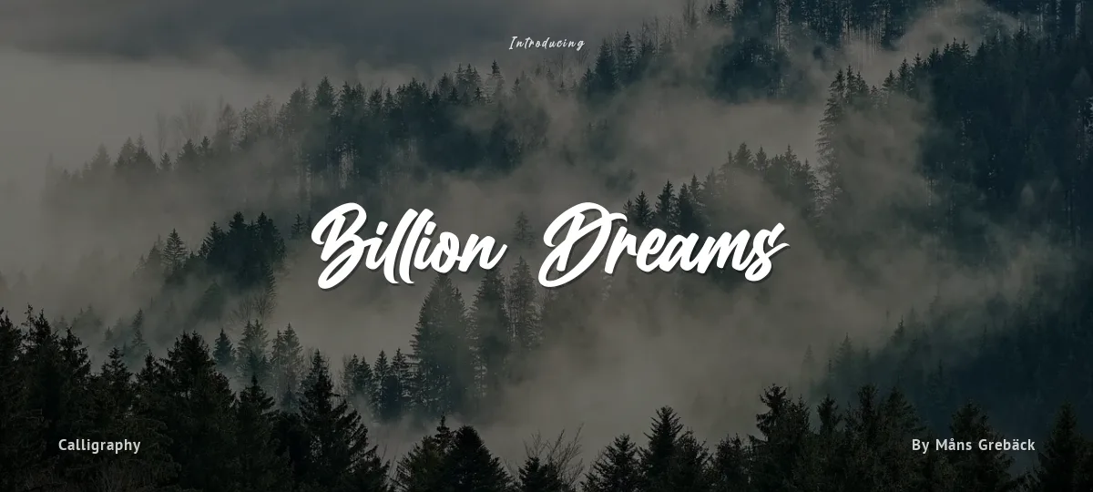 Billion Dreams font preview