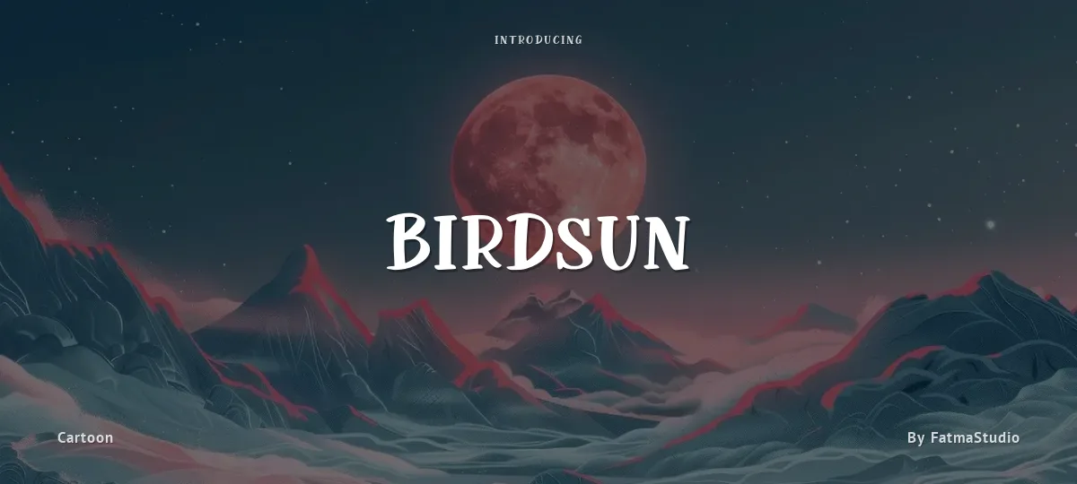 Birdsun font preview