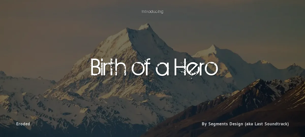 Birth of a Hero font preview