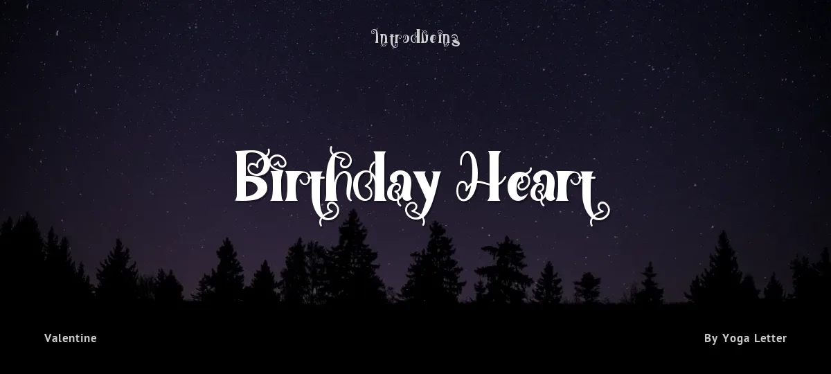 Birthday Heart font preview