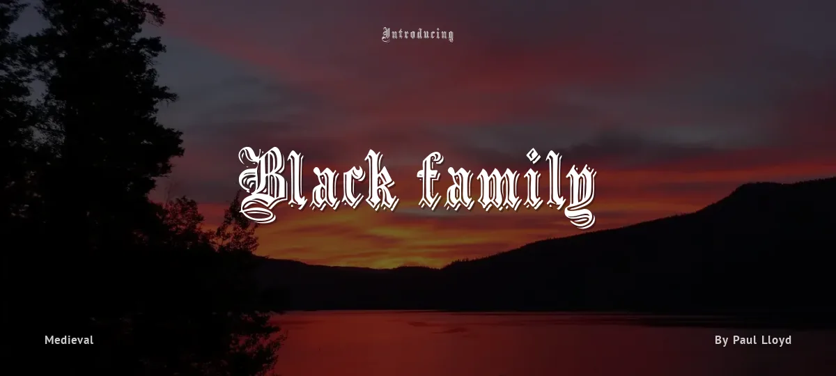 Black family font preview