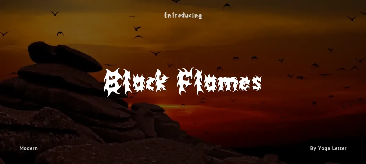 Black Flames font preview