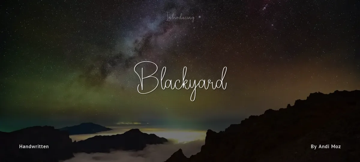 Blackyard font preview