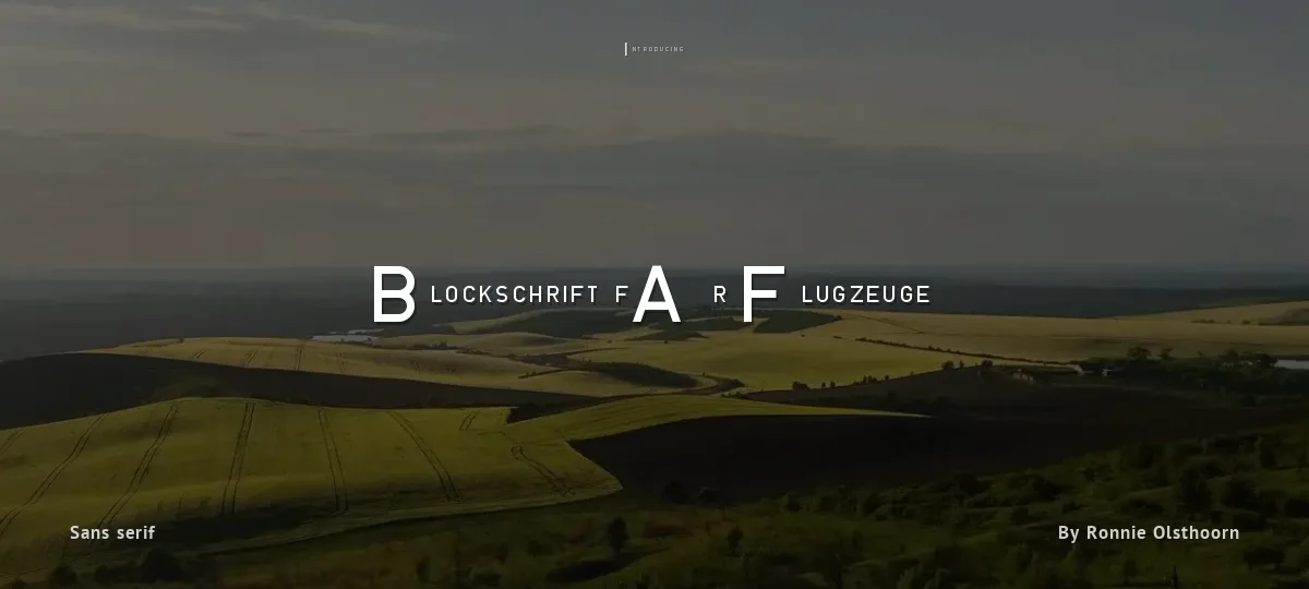 Blockschrift für Flugzeuge font preview