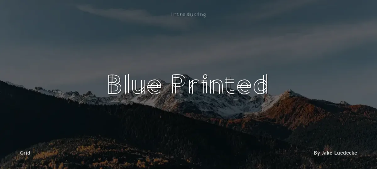 Blue Printed font preview