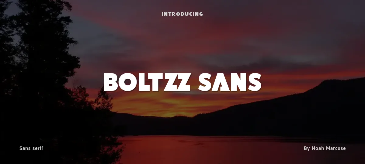 Boltzz Sans font preview