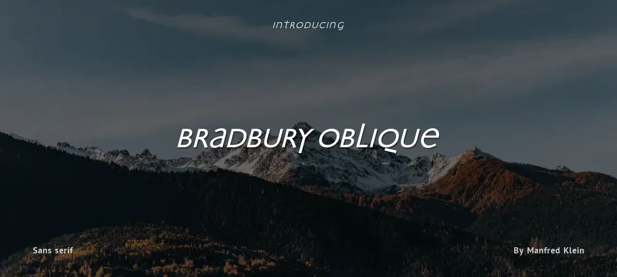 Bradbury Oblique font preview