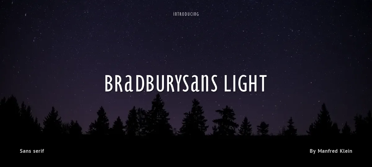 BradburySans Light font preview