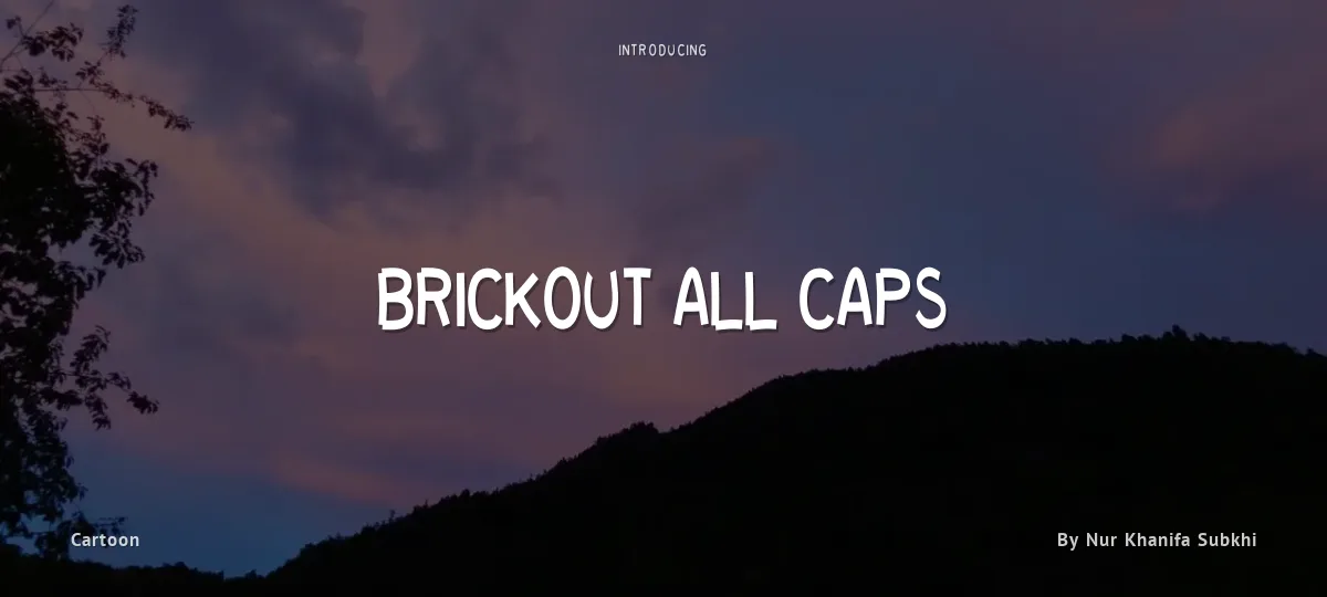Brickout All Caps font preview