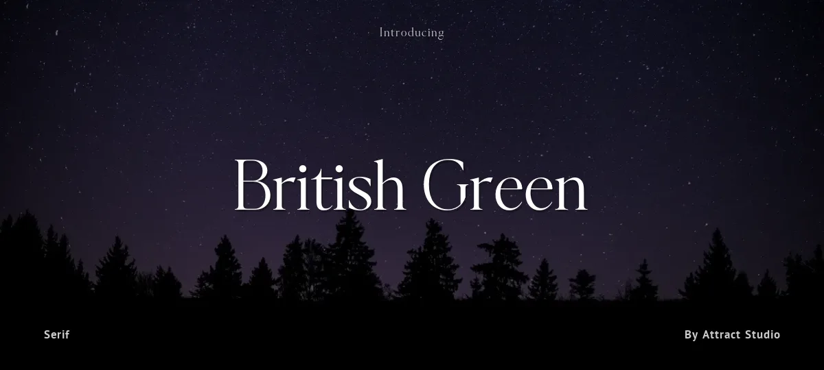 British Green font preview