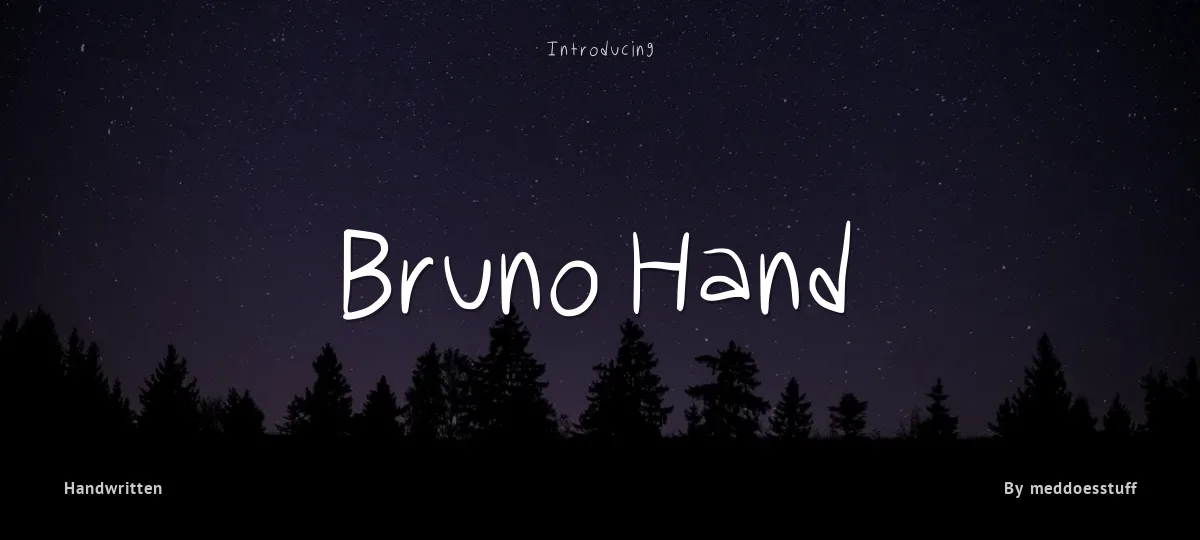 Bruno Hand font preview