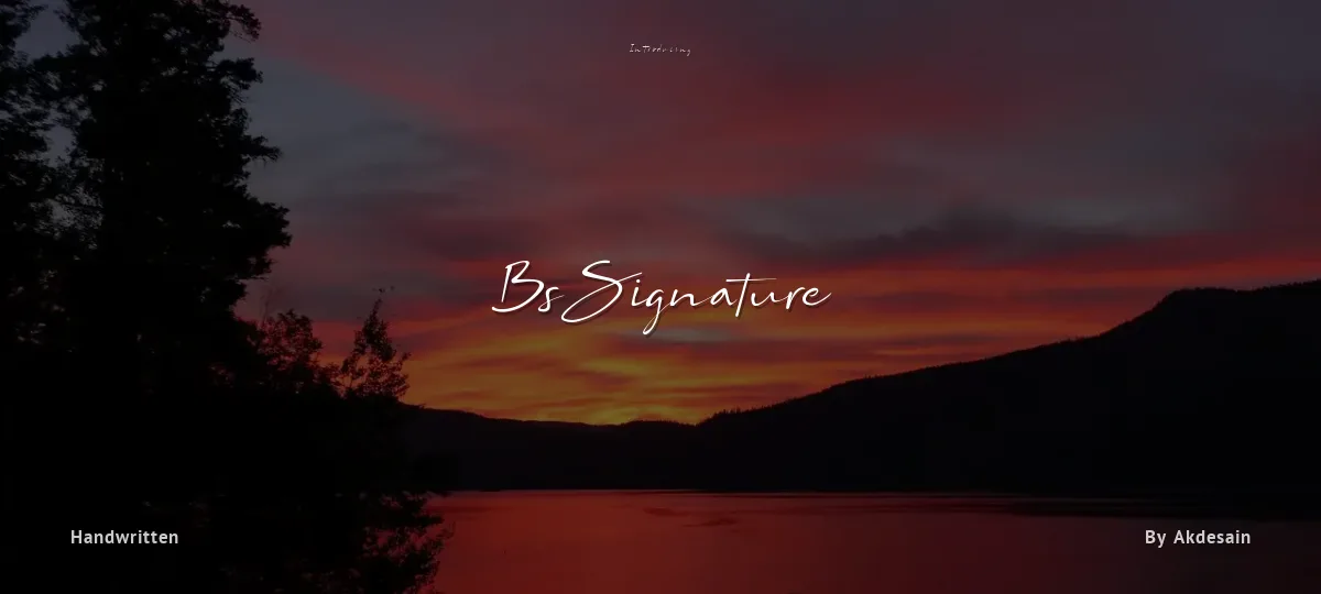 Bs Signature font preview
