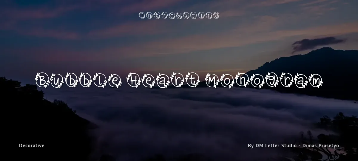 Bubble Heart Monogram font preview